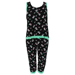 Mentally Exhausted Women's Floral Racerback Sleeveless Capri Set